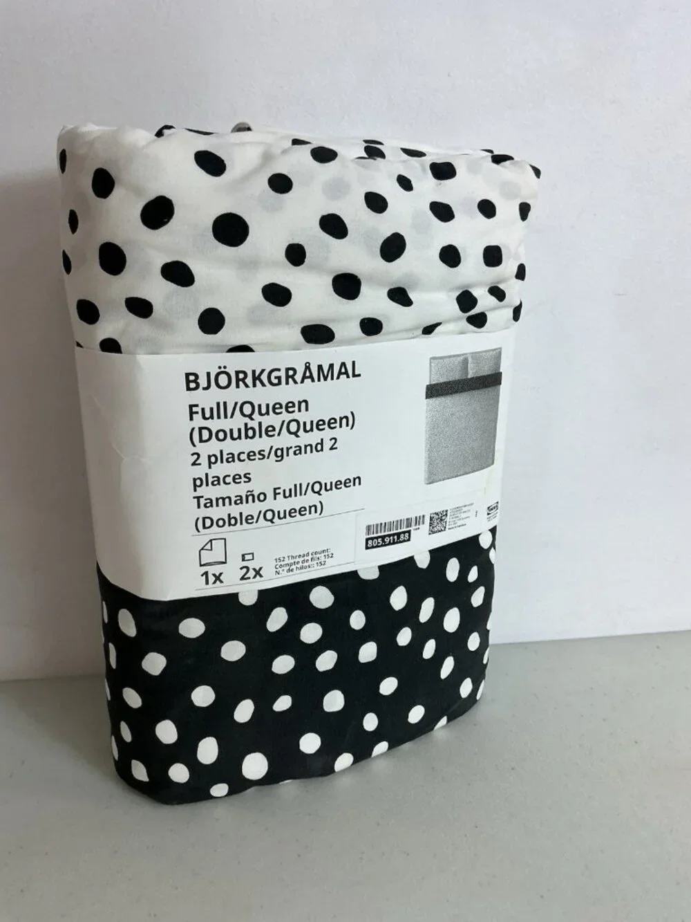 Ikea Full/Queen Duvet cover and pillowcases Polka Dot New